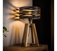 ZIJLSTRA Lampe à poser Crossround, marron, Salon / Salle à manger, Métal, Vintage, Lampe à poser