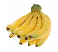 Zilimontt Bouquet de bananes artificielles - Présentoir de faux fruits en mousse réaliste pour la maison, la cuisine, l'armoire, la table et la décoration de fête - Accessoire de banane jaune (20 x 17