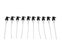 Zilimontt Lot de 10 têtes de pompe à savon de rechange pour bouteilles de bricolage, pompes distributrices de lotion en plastique noir avec tube de 210 mm, compatible avec filetage de col de 24 mm et