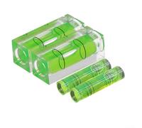 Zilimontt Lot de 4 fioles de rechange pour niveau à bulle carrées et rondes horizontales pour appareil photo, trépied, camping-car, réfrigérateur, outils de travail du bois, design magnétique, 40 mm