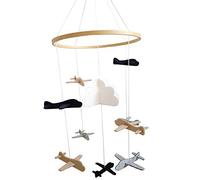Zillesase Lit Mobile Design 3D - Nuage Gris et Blanc pour Berceau. | Le kit comprend un anneau et une fixation facile sur le bras mobile du berceau, installation et fasciné.