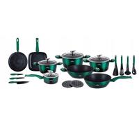 ZILNER 21 piece green exclusive marbled pot set induction, induction PREZENT, ZL-8542