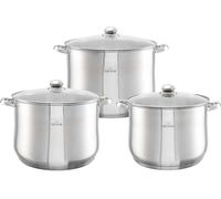Zilner Set de 6 pièces en acier inoxydable, trois casseroles, tous types de feux, induction, idéal comme cadeau, design moderne, fonctionnalité Zl-7352 16L/20L/23L