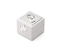 Zilverstad 7571261 Bague Boîte Cube Cœur Double Anneaux Strass, Autre, argenté, 6.6 x 6 x 5,5 cm