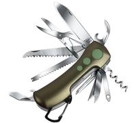 ZIMAIC Couteau Suisse Pliant Multifonctions 15 en 1 de Poche, vert | avec Tournevis, Ciseaux,Couteau Pliant,Tire-Bouchon & Scie,Multitool Pliant pour Extérieur Urgence,Camping et Quotidien