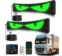 ZIMAOER Yeux LED pour Camion et Voiture, Lampes Devil Eyes pour Auto, Affichage LED Flexible et Programmable, Écran Défilant Personnalisé pour Publicité et Signalisation (2pièces 60x12cm)