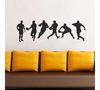 ZIMBRO Ensemble de stickers décoratifs pour chambre à coucher Motif silhouette de rugby 94 x 30 cm