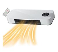 Zimilo Ventilateur mural multifonctionnel avec télécommande, 1500 W, air chaud et froid, minuterie, écran LED, silencieux, pour salle de bain et salon