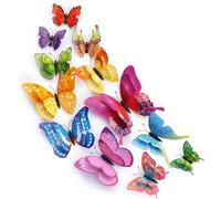 Zimocepuz Décoration Murale, Stickers muraux 3D Papillons en Couches colorées DIY pour Chambre, Salon, fête, Baby Shower