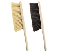 Zimoer Lot de 2 balais à main Brosse à poussière douce avec manche en bois Brosse de nettoyage Convient pour lits, canapés, meubles, vêtements et fouets de voiture, trous sur le manche du balai à