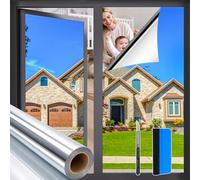Zindoo Film fenetre Anti Regard Film Anti Chaleur Bon Effet Miroir Anti UV Électrostatique avec Kit de Pose Protection de la Vie Privée pour Bureau Maison Balcon Magasin (105x120cm, 2 Rouleaux)