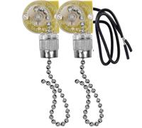 Zing Ear ZE-109 Interrupteur de LumièRe à Deux Fils avec Cordons de Traction pour Ventilateurs de Plafonnier Lampes 2Pcs Argent