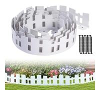Zinueen Bordure de Pelouse Plastique Flexible 80m, Hauteur 10,6cm, Clôture Délimitation Jardin avec 60 Poteaux, Bordure Parterre Fleurs Résistante Aux Intempéries