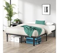 Zinus Caleb Cadre de lit 160x200 cm - Hauteur 36 cm avec Rangement sous Le lit - Cadre en Acier Pliable - Noir