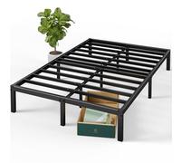 Zinus Elias Lit 140x190 cm Hauteur 36 cm Noir - Structure Plate-Forme métal - Coffre sous Le lit - Support jusqu'à 320 kg