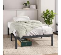 Zinus Elias Sommier 90x190 cm avec Lattes en Métal - Cadre Lit 1 Personne en Acier Robuste - Hauteur 36 cm pour Rangement - Montage Facile - Noir