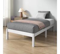 Zinus Ellie Lit en Bambou 90x190 cm - Cadre de lit Moderne et Léger avec Sommier à Lattes en Bois - 35,5 cm d'Espace de Rangement sous Le Lit - Blanc