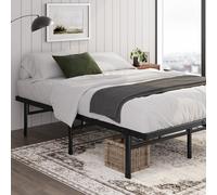 Zinus Justin Lit 90 x 190 cm - Hauteur 36 cm avec Rangement sous Le lit - Cadre de lit Plateforme en métal - Noir