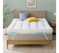 Zinus Surmatelas 140x190 cm, Épaisseur 10 cm, Mousse à Flux d’Air Rafraîchissant, Confort Ergonomique, Respirant, Housse Lavable en Machine