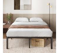 Zinus Van Sommier 160x200 cm avec Lattes en Métal - Cadre de Lit Double en Acier Robuste - Hauteur 41 cm pour Rangement - Montage Facile - Noir