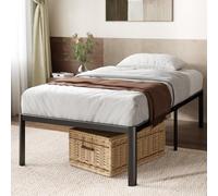 Zinus Van Sommier 90x190 cm avec Lattes en Métal - Cadre de Lit 1 Personne en Acier Robuste - Hauteur 41 cm pour Rangement - Montage Facile - Noir