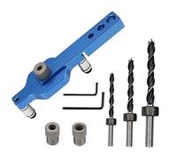 Ziociura Guide de Perçage Auto-centreur Kit D'Outil à Trous Bois Dispositif de Positionnement Cheville Foret Manuel En Acier Solide Fonction Adaptée Po, Forets en acier au carbone