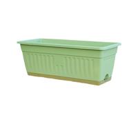 Ziociura Jardinière de Fenêtre, Vase à Fleurs avec Soucoupe Rectangulaire, Vert
