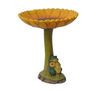 Ziociura Statuette en Résine, Mangeoire Décorative en Résine, pour Clôture, Jardin, Abreuvoir pour Oiseaux, Station d'alimentation pour Parc, Grenouille 16.5x16.5x20cm