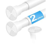 ZipGlo 59 à 120 cm Tringle rideau sans percage extensible，Blanche, Lot de 2 | Barre rideau sans perçage Diamètre 1,8cm pour Fenêtres, Salles de Bain, Cuisines et Placards, Adaptée aux Rideaux