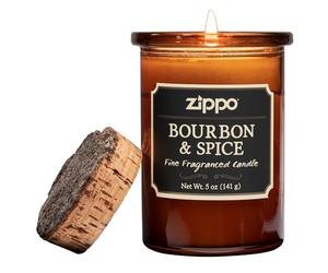 Zippo - Spirit Candle Bourbon & Spice Bougie Parfumée En Bocal, Parfum Unique Bourbon Et Épices, 141 g, Cadeau Stylé Pour Moments Privilégiés