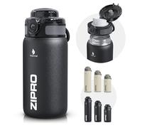 ZIPRO Gourde Isotherme 500 ml Bouteille sans BPA 12h Chaud 24h Froid Noir