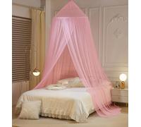 ZIQINPSQ Grande moustiquaire rose pour lit simple, double, king size, adulte et enfant ; tente dôme intérieur/extérieur
