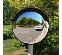 ZIRLANLV Miroir Convexe Extérieur, Miroir de Circulation en Plastique PC (Noire)