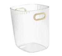 Zisemeil Corbeille à papier ronde de grande capacité, élégante, ouverte sur le dessus, pour bureau, chambre à coucher, salon, en plastique, 28 x 23 x 29 cm (transparent)