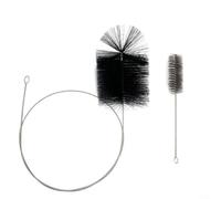 ZiStarlilife 1 brosse de cheminée avec manche télescopique de 2 m, fil en acier inoxydable et poils en nylon pour nettoyage en profondeur des tuyaux, tube de four et outil d'entretien du barbecue (300