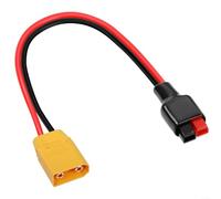 ZiStarlilife 1 câble adaptateur 45 A vers xt90 12 AWG en cuivre pur pour panneaux solaires, centrales électriques, camping-cars, stockage d'énergie mobile, cordon court et flexible, 30 cm, noir et