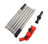 ZiStarlilife 1 ensemble de bâtons télescopiques de nettoyage de gouttière avec 2 adaptateurs réglables pour feuilles débris toit sol entretien facile plastique métal rouge argent noir