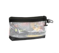 ZiStarlilife 1 sac de rangement à outils en PVC transparent, étanche, antistatique, avec plusieurs compartiments pour réparation d'électricien et voyage, noir, 30 x 17 cm
