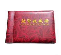 ZiStarlilife Album de 60 porte-pièces de monnaie pour collectionneurs, classeur de poche portable avec 10 pages pour jetons, médaillons de 35 x 40 mm, idéal pour la maison ou les voyages (rouge)