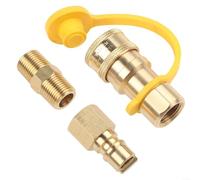 ZiStarlilife Ensemble de raccords rapides en laiton de 1,9 cm avec tuyau et filetage interne pour équipement de gaz naturel ou propane basse pression pour barbecue, camping, camping-car et (B)