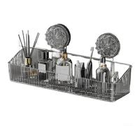 ZiStarlilife Étagère de douche à ventouse sans perçage - Organiseur mural en plastique transparent à séchage rapide pour petit espace - 25 x 11 cm
