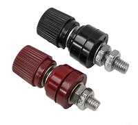 ZiStarlilife Kit de 2 connecteurs de poteau de batterie en cuivre de 0,95 cm avec filetage M6 M8 M10, bornes rouges et noires marquées pour connexions d'alimentation et de terre, compatible avec (M6)