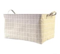 ZiStarlilife Lot de 1 boîte de rangement pliable en coton et lin avec cordon de serrage pour vêtements, chaussures, jouets, organiseur de placard lavable pour chambre à coucher (D)