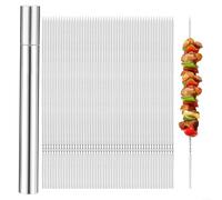 ZiStarlilife Lot de 20/30 brochettes de barbecue en acier inoxydable de 35 cm avec tube de rangement pour griller, brochettes, légumes, feu de camp, cuisine en plein air (20 pièces)