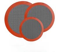 ZiStarlilife Lot de 3 tapis de cuisson ronds en silicone anti-adhésif perforé pour four, friteuse à air, micro-ondes, pain, gâteau, boulettes, orange 20,3 cm, 25,4 cm, 30,5 cm