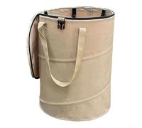ZiStarlilife Poubelle d'extérieur pliable et portable avec tissu Oxford, conteneur à déchets pliable pour terrasse, jardin ou camping, facile à nettoyer, taille S ou M, vert/beige/noir, (beige)