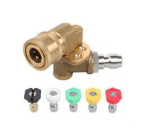 ZiStarlilife Raccord pivotant pour nettoyeur haute pression avec 5 buses de pulvérisation Rotation à 90° 4500 PSI 6,35 mm Connexion rapide pour nettoyer les allées, terrasses, véhicules, gouttières et