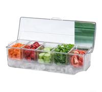 ZiStarlilife Récipient à salade étanche à 5 compartiments avec pot à vinaigrette pour la préparation des repas, le bureau, le pique-nique, 40,5 cm (B)