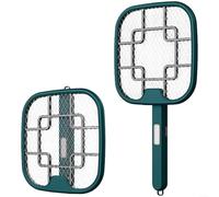 ZiStarlilife Tapette à mouches électrique pliable rechargeable avec lumière UV à 360°, grille haute tension 2500 V, 1200 mAh pour batterie pour 8 à 12 heures d'autonomie, portable pour intérieur (vert