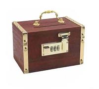 ZiStarlilife Tirelire rétro en bois avec serrure, boîte de rangement sécurisée pour enfants, jolie économiseur de pièces de monnaie pour décoration de chambre et éducation financière, jaune (Hemming)